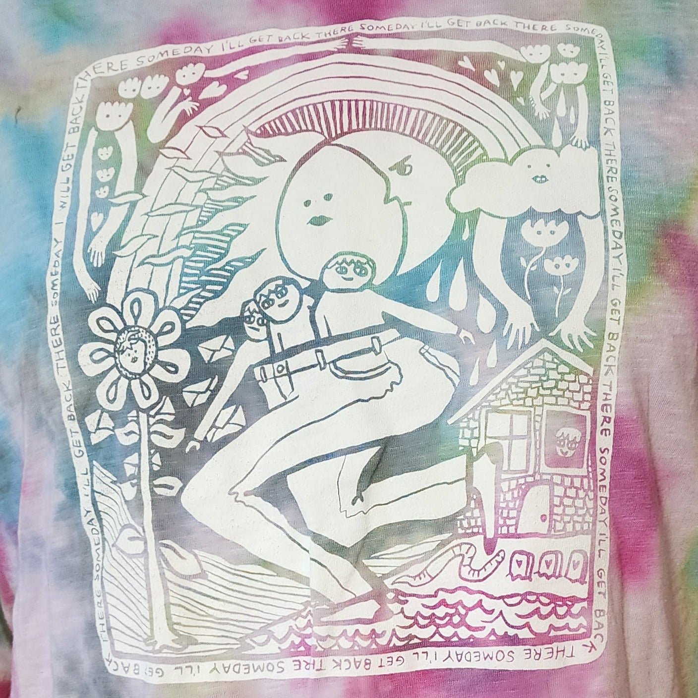 Someday I'll Get Back There Long Sleeve Crop Tie Dye (XL only)