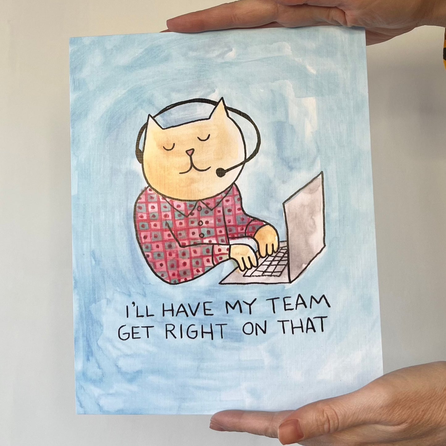 Customer Service Cat 8x10" Print