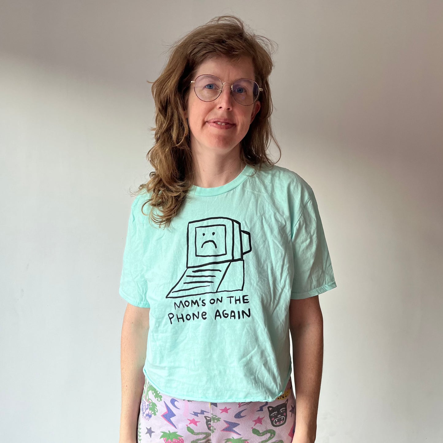 Mom's on the Phone Again Crop Tee