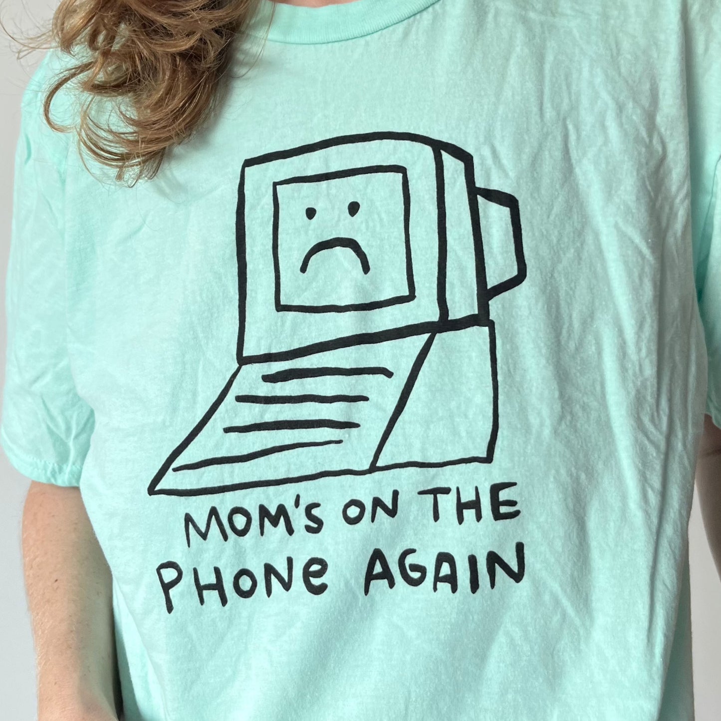 Mom's on the Phone Again Crop Tee