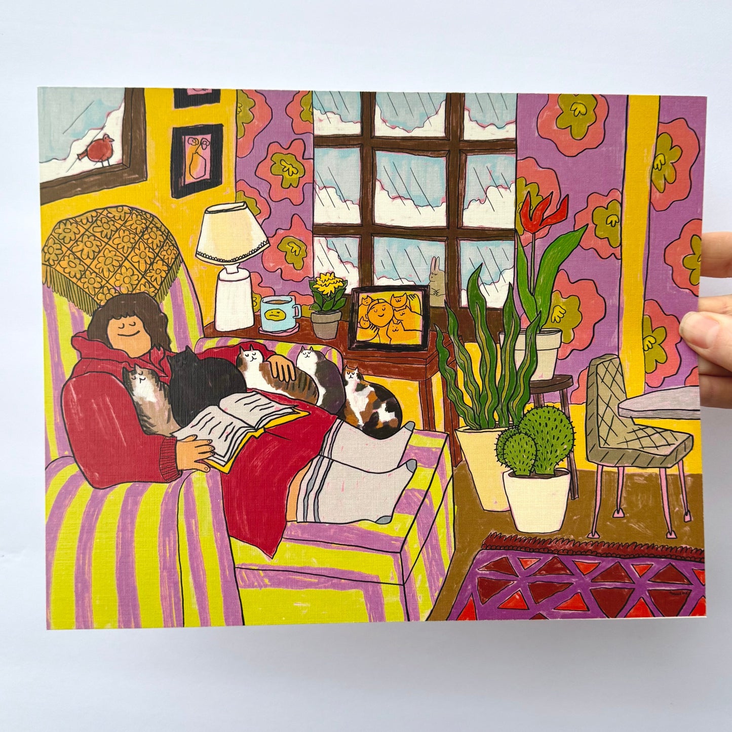 Cats and a Book 8x10" Print