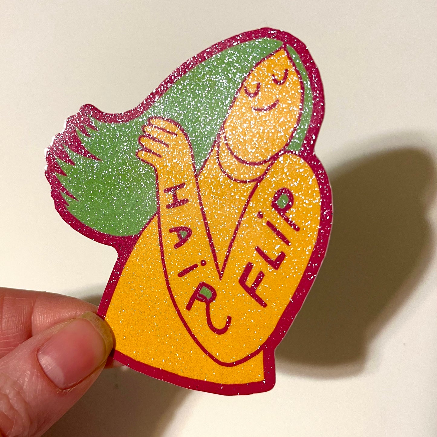 Hair Flip Glitter Sticker