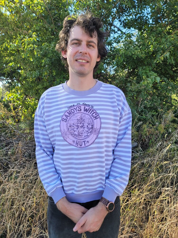 Sandy's Witch Hut Striped Sweatshirt (Size S only)