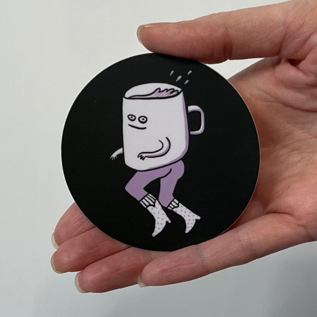 Running Coffee Sticker