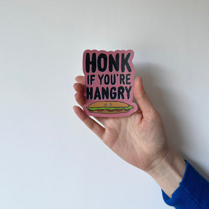 Honk if You're Hangry Glitter Sticker