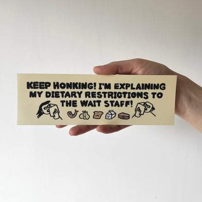 Dietary Restrictions Bumper Sticker