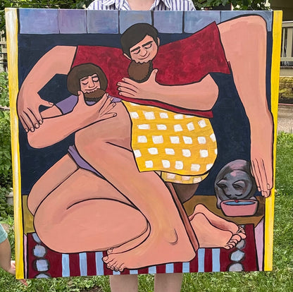 Original Painting "Sneakin Reeses, the Pantry Heist" 36"x36"