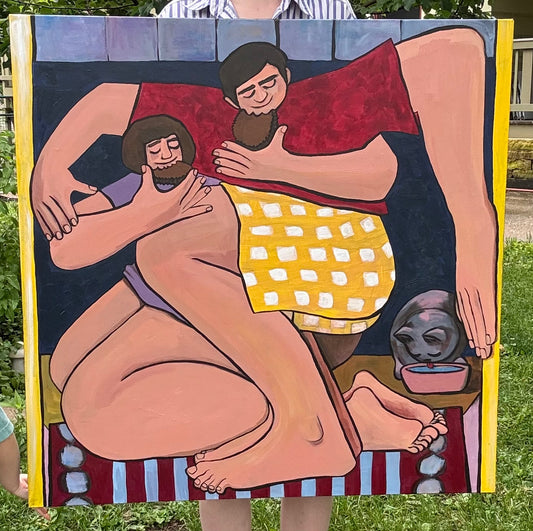 Original Painting "Sneakin Reeses, the Pantry Heist" 36"x36"