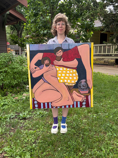 Original Painting "Sneakin Reeses, the Pantry Heist" 36"x36"