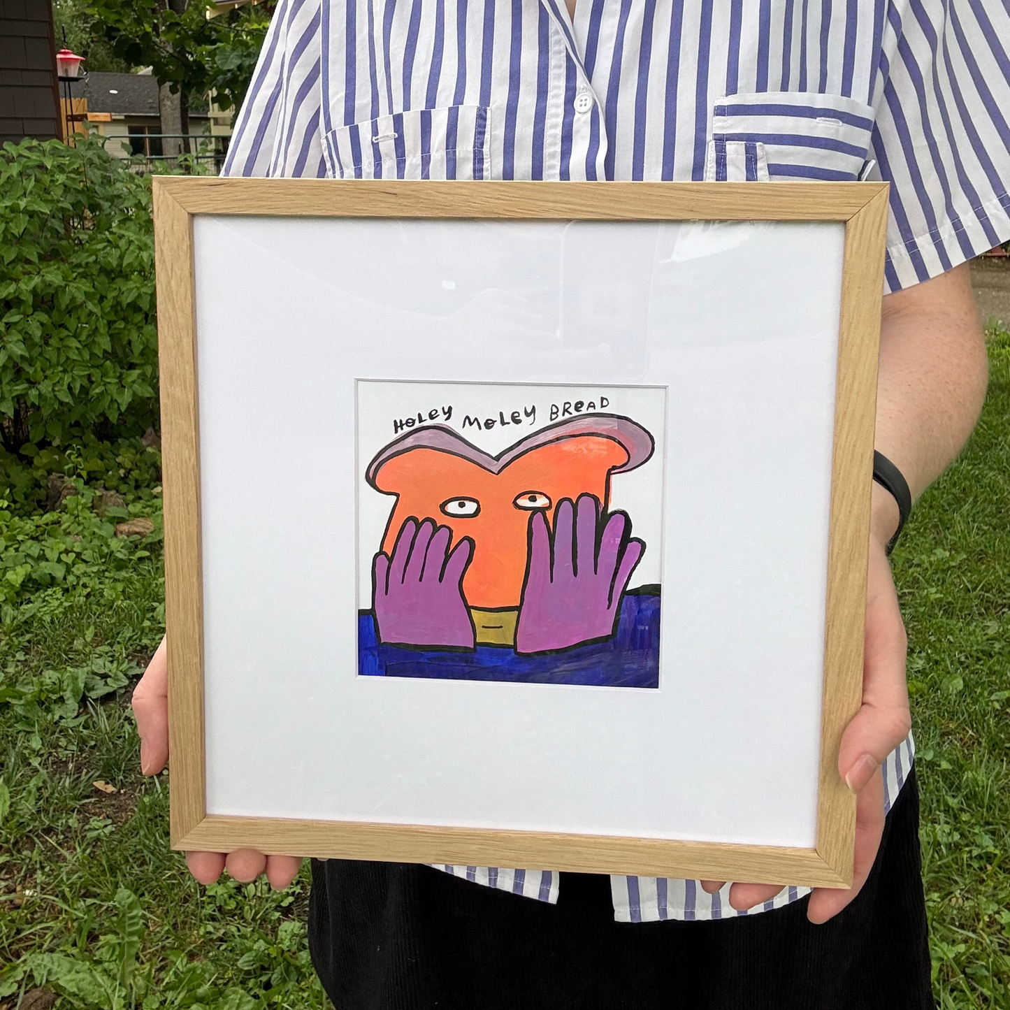 Original Painting "Holey Moley" 11"x11" framed (5"x5" art)
