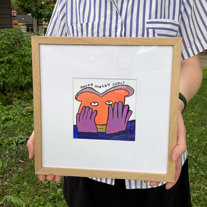 Original Painting "Holey Moley" 11"x11" framed (5"x5" art)