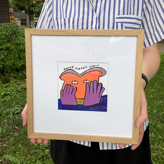 Original Painting "Holey Moley" 11"x11" framed (5"x5" art)