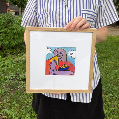 Original Painting "Successful Woman" 11"x11" framed (5"x5" art)