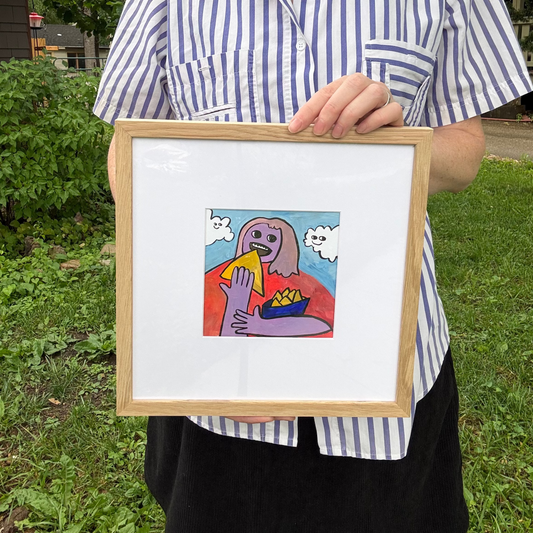 Original Painting "Successful Woman" 11"x11" framed (5"x5" art)