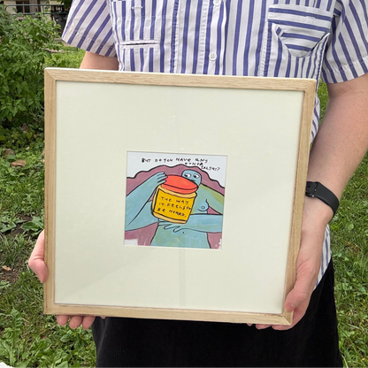 Original Painting "To Be Held" 12.75"x12.75" framed (5"x5" art)