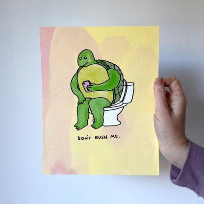 Toilet Turtle 8x10" Print