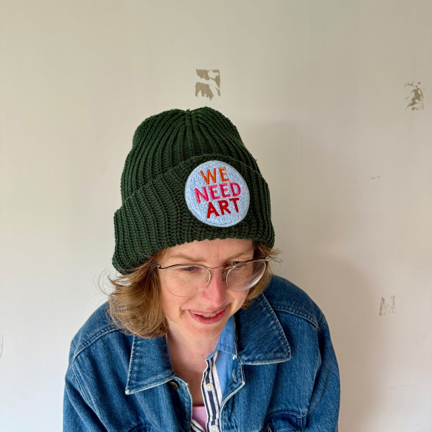 We Need Art Chunky Beanie (Blue patch)