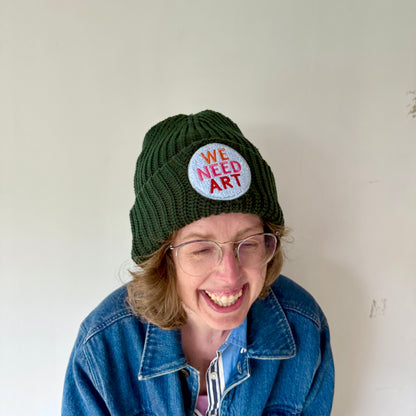 We Need Art Chunky Beanie (Blue patch)
