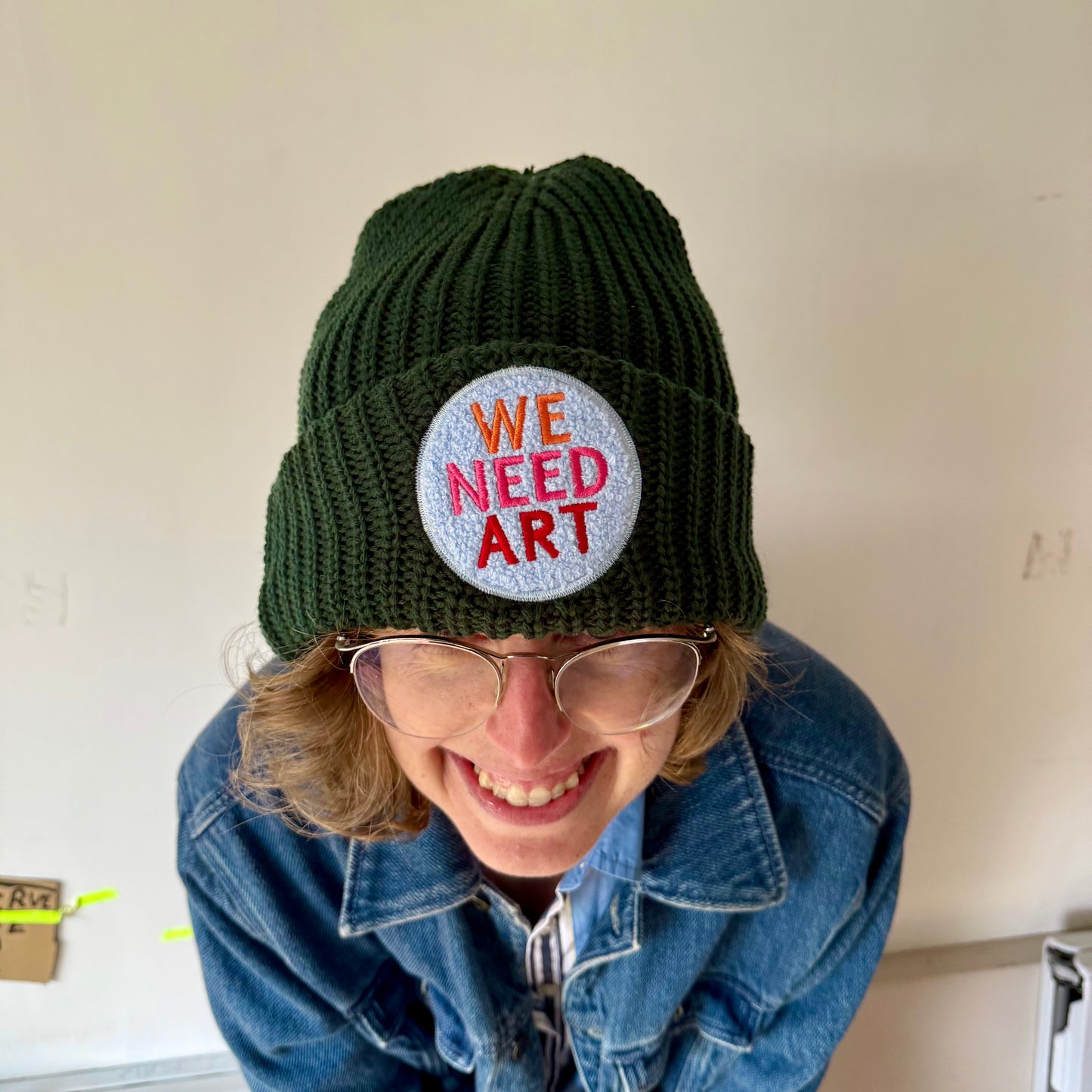 We Need Art Chunky Beanie (Blue patch)
