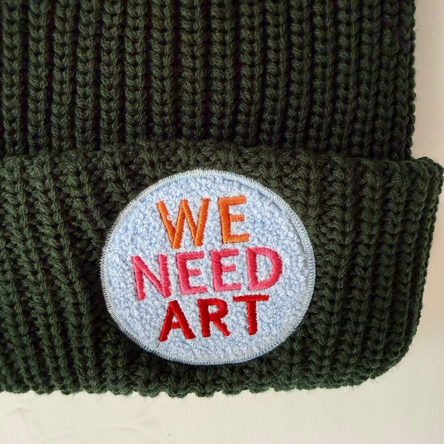 We Need Art Chunky Beanie (Blue patch)