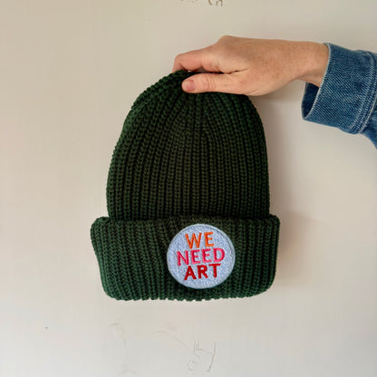 We Need Art Chunky Beanie (Blue patch)