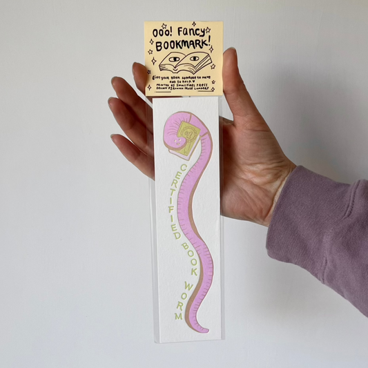 Certified Book Worm Letterpress Bookmark