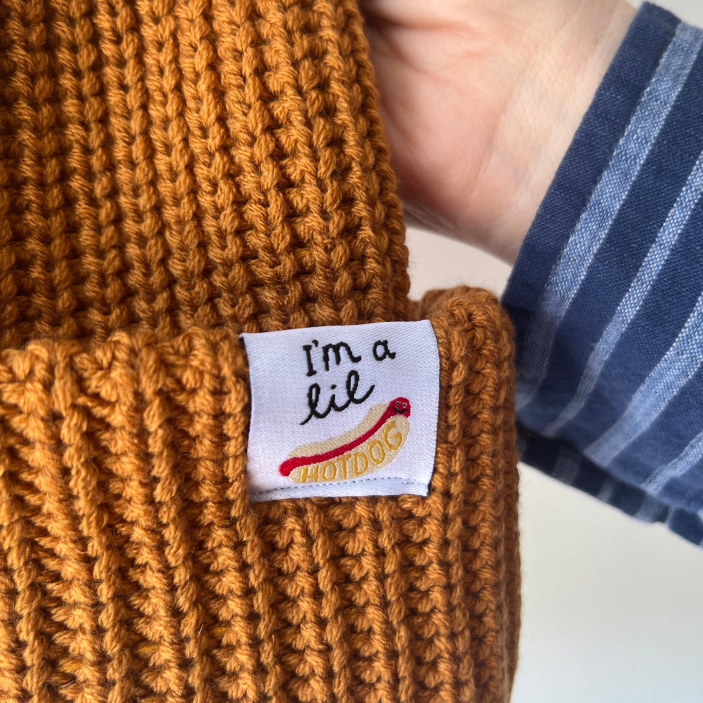 I'm a Lil Hot Dog Tag Beanie