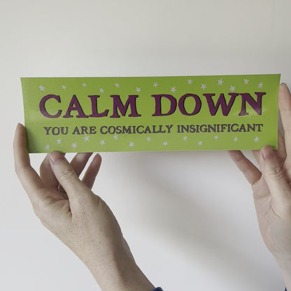 Calm Down Bumper Sticker