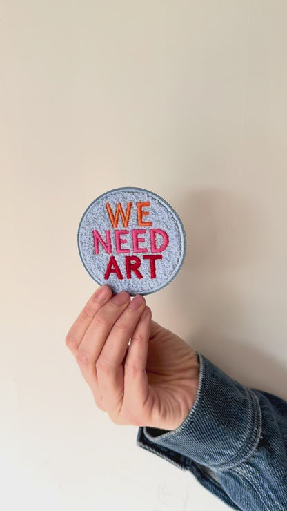 We Need Art Fuzzy Chenille 3" Embroidered Patch (Blue)