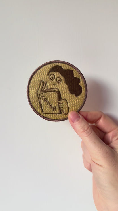Reading Trash 3" Embroidered Patch