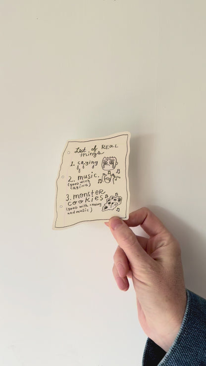 List of Real Things Sticker