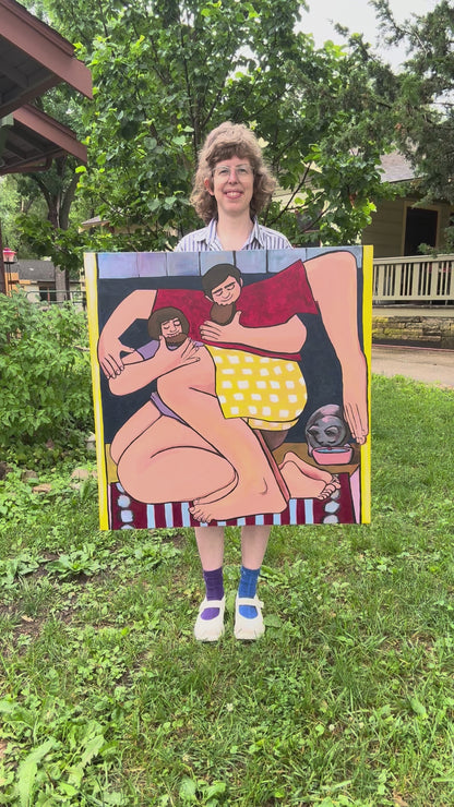 Original Painting "Sneakin Reeses, the Pantry Heist" 36"x36"