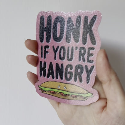 Honk if You're Hangry Glitter Sticker