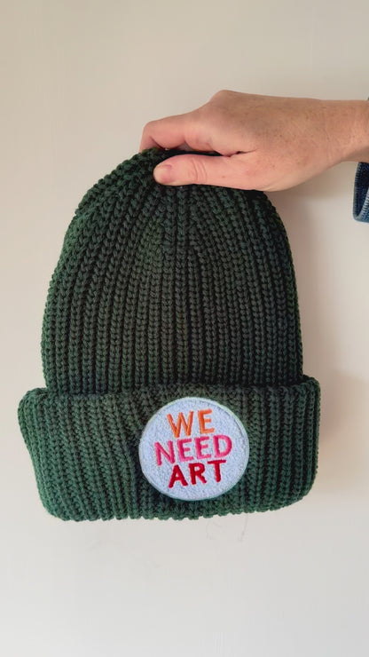 We Need Art Chunky Beanie (Blue patch)