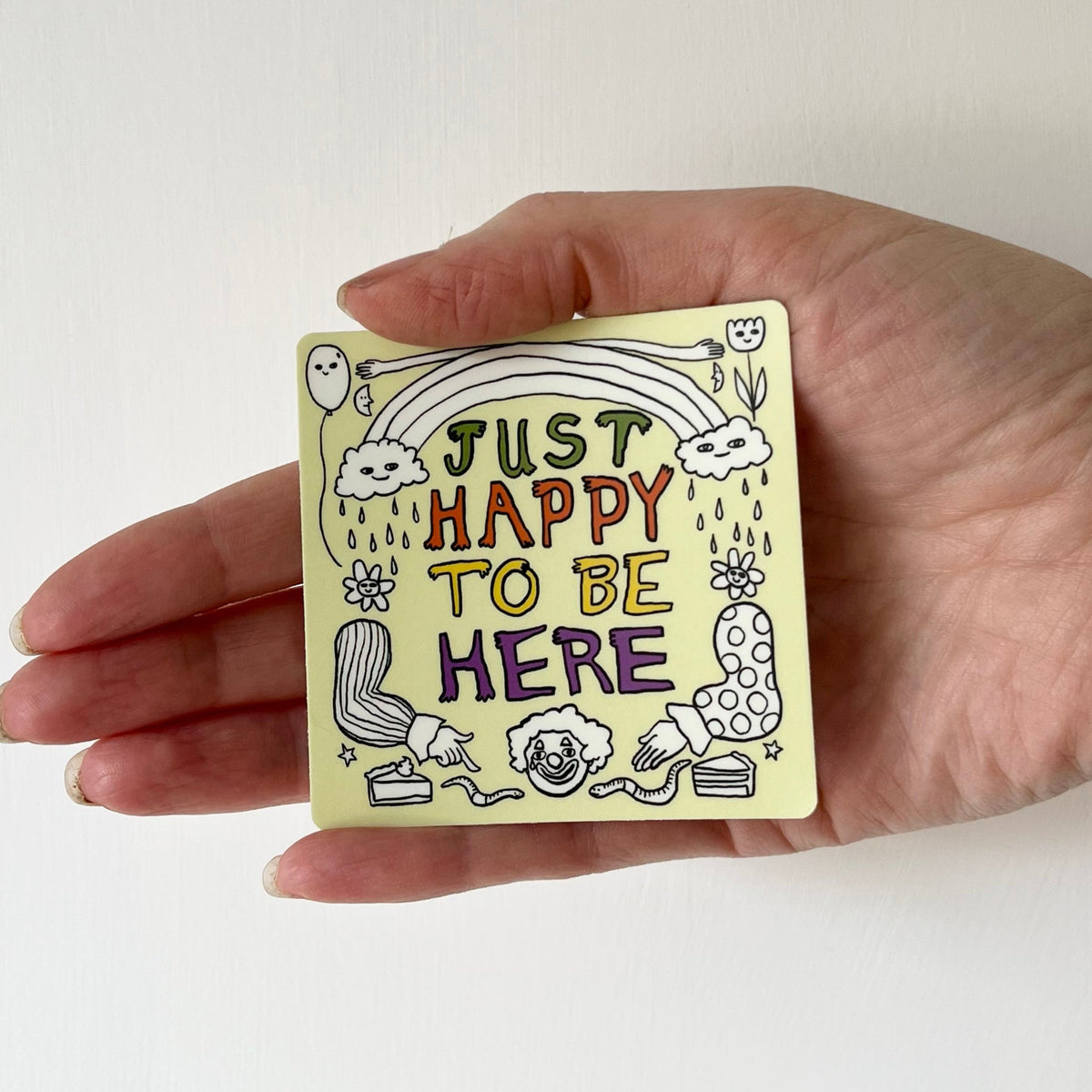 Hefe Sticker Just Happy to Be Here Sticker – Ramona Muse Lambert