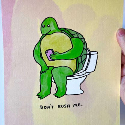 Toilet Turtle 8x10" Print