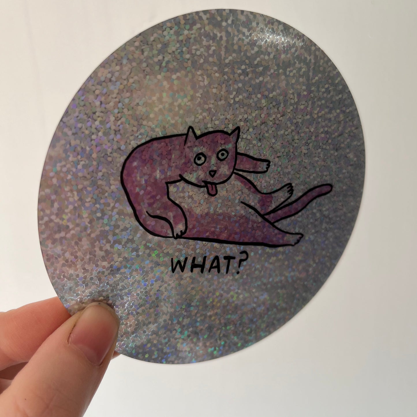 What Cat Super Sparkle Sticker