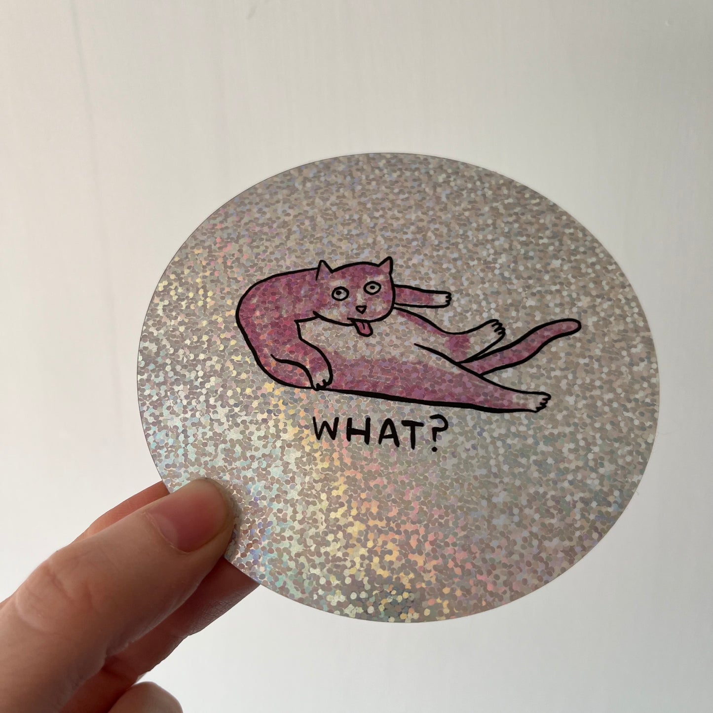 What Cat Super Sparkle Sticker