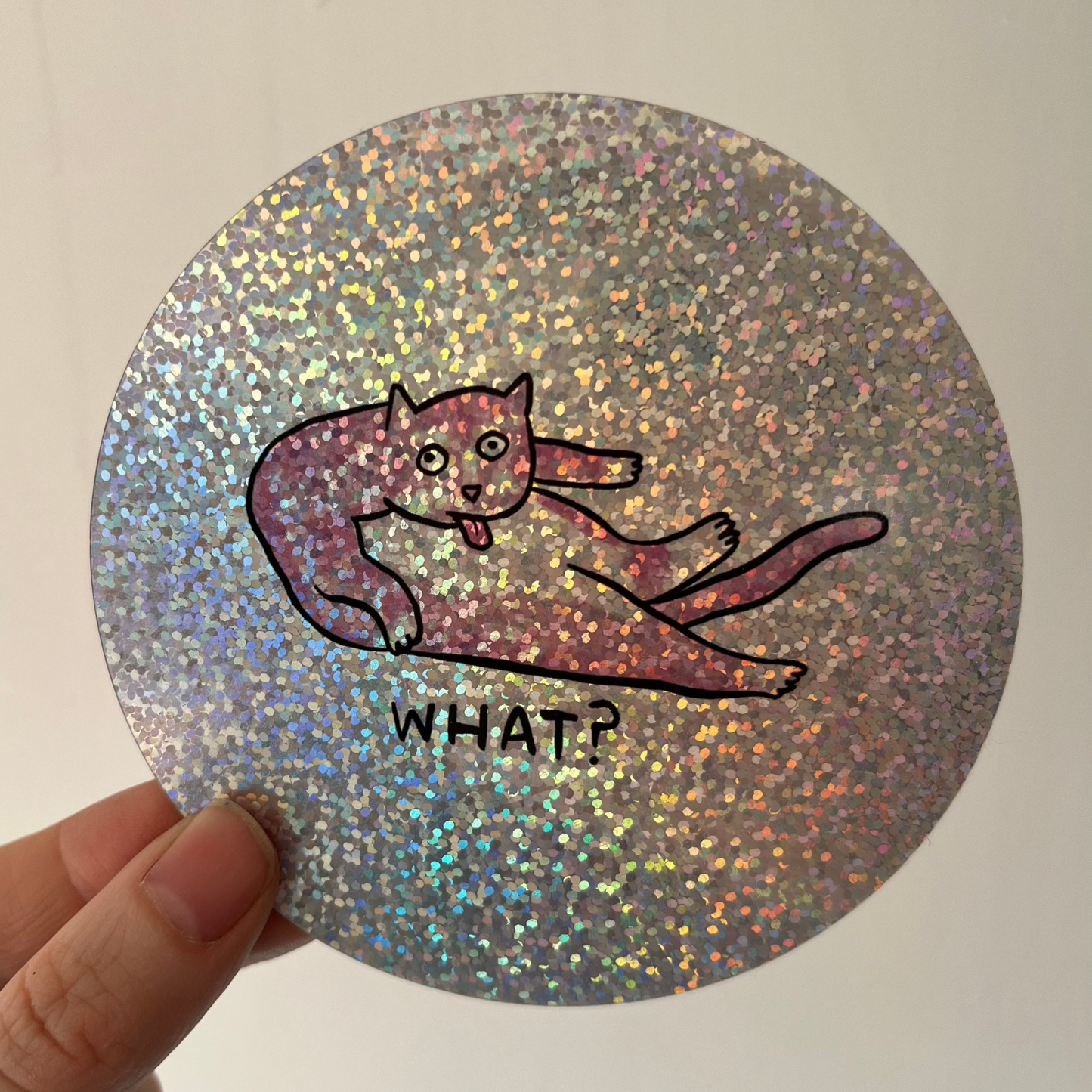 What Cat Super Sparkle Sticker