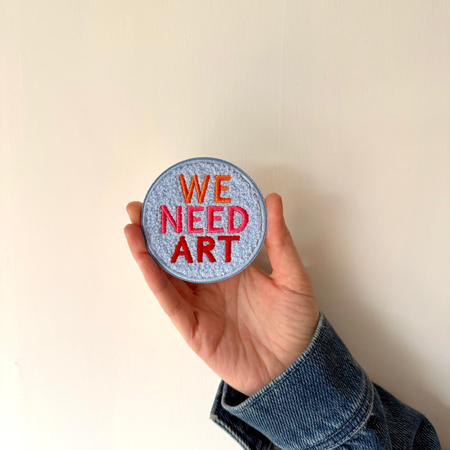 We Need Art Fuzzy Chenille 3" Embroidered Patch (Blue)