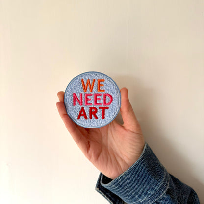 We Need Art Fuzzy Chenille 3" Embroidered Patch (Blue)